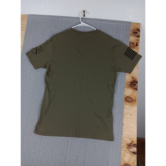 Grunt Style T Shirt Mens L Army Green Grumpy Old Vet Flag Patriotic - Picture 7 of 11